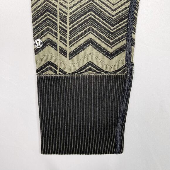 Lululemon Womens 2 Ebb To Street Pant Heathered Fatigue Green Chevron Jacquard - Picture 8 of 8